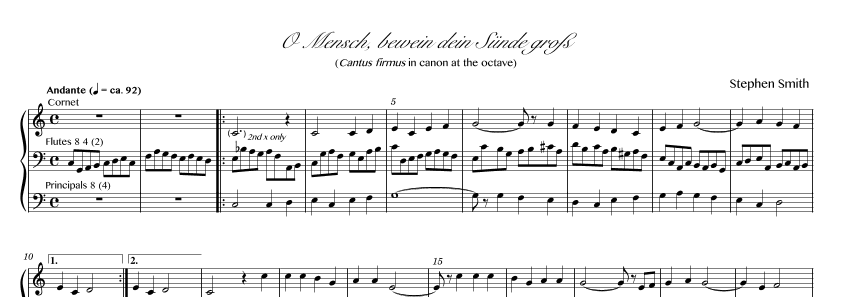 O Mensch, bewein dein Sünde gross (Chorale Prelude for Organ)