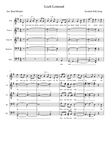 Loch Lomond (arr. Brad Meader)