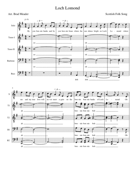 Loch Lomond (arr. Brad Meader)