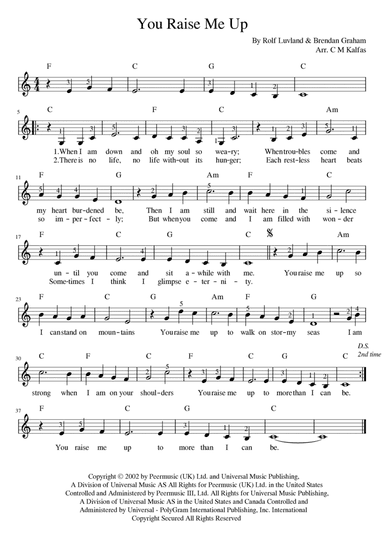 You Raise Me Up (arr. Christy Kalfas)