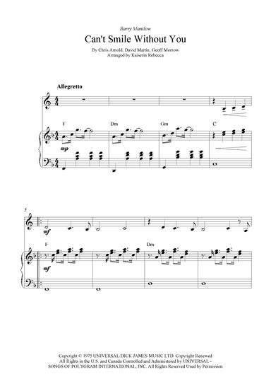 Can't Smile Without You (arr. Kaiserin Rebecca)