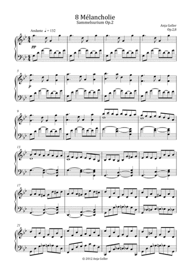 Anja Goller: Melancholie from Sammelsurium Op.2,8 for piano solo