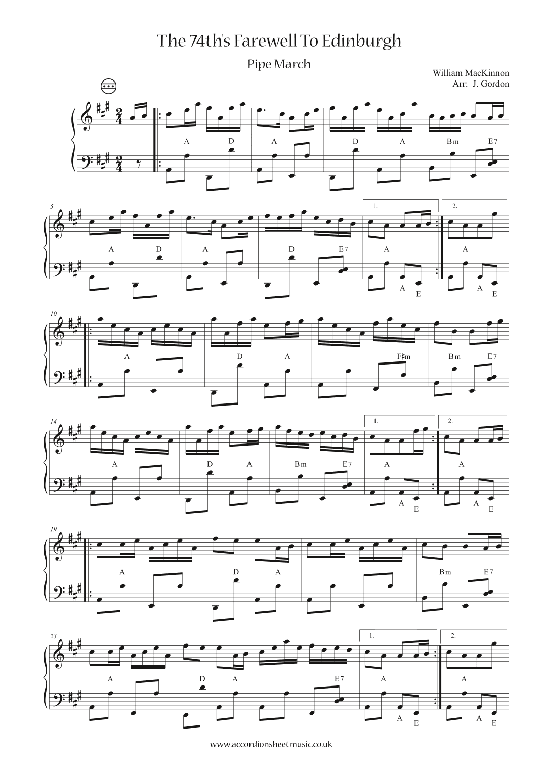 The 74th's Farewell To Edinburgh (arr. Julia Gordon)