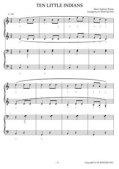 TEN LITTLE INDIANS (arr. Le Nhat Quang)