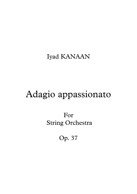 Adagio Appassionato for string orchestra