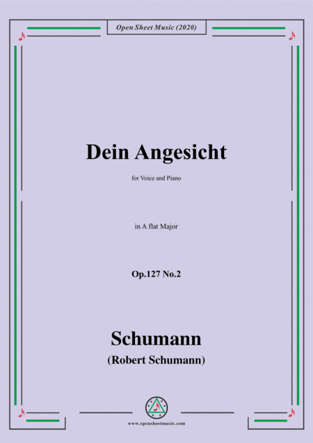 Schumann-Dein Angesicht Op.127 No.2,in A flat Major (arr. MSM)