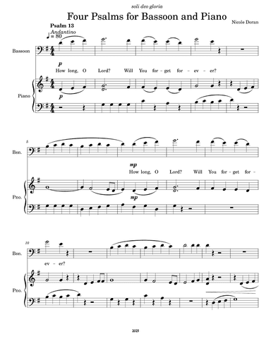 Four Psalms for Bassoon and Piano