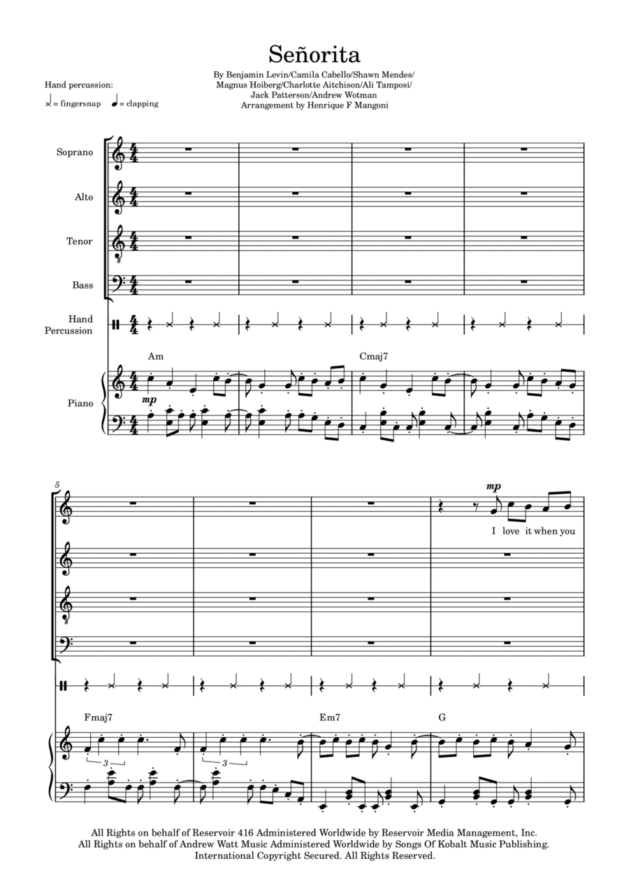 Senorita (arr. Henrique F Mangoni)