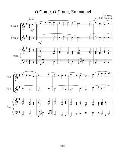 O Come, O Come, Emmanuel (Flute Duet with Piano Accompaniment) (arr. B. C. Dockery)