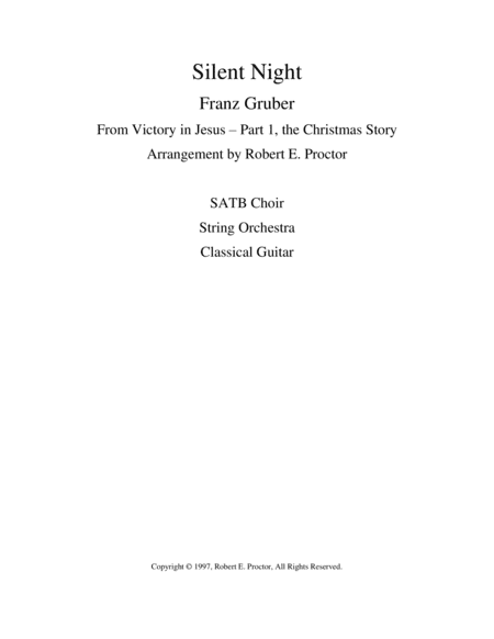 Silent Night - Victory in Jesus Part 1, the Christmas Story (arr. Robert E. Proctor)