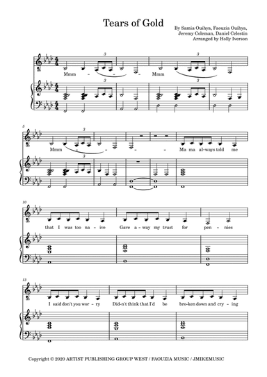 Tears Of Gold (arr. Holly Iverson)