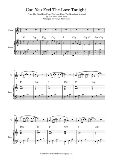 Can You Feel The Love Tonight (arr. Thiago Marconato)