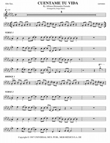 Cuentame Tu Vida (arr. Jorge Juárez)