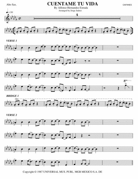 Cuentame Tu Vida (arr. Jorge Juárez)