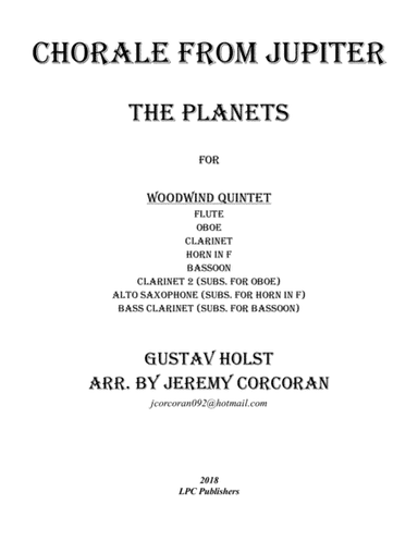 Chorale from Jupiter for Woodwind Quintet (arr. Jeremy Corcoran)