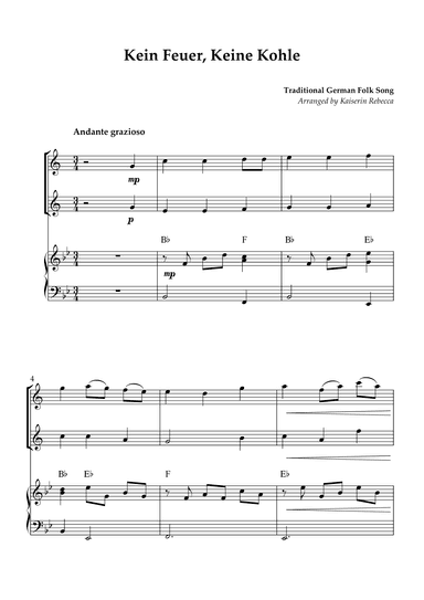 Kein Feuer, Keine Kohle (arr. Kaiserin Rebecca)