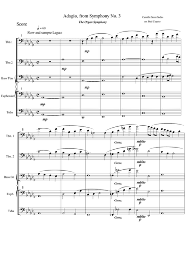 Low Brass Adagio-Saint  Saëns -Score (arr. Bud Caputo)