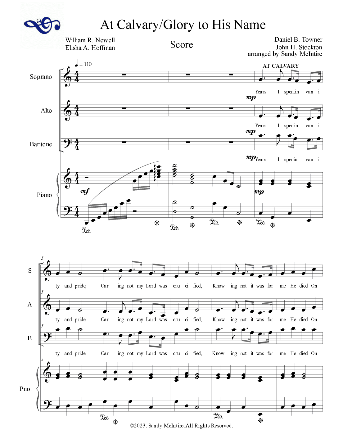 At Calvary and Glory to His Name - A Medley (arr. Sandy McIntire)
