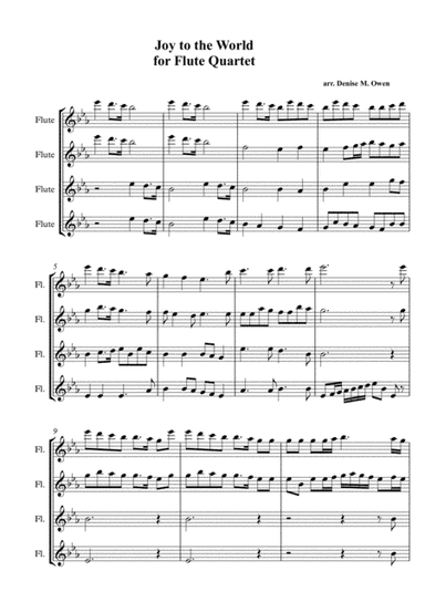 Joy to the World, for flute quartet (arr. Denise M. Owen)