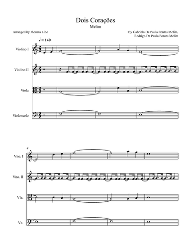 Dois Coracoes (arr. Jhonata Lino)