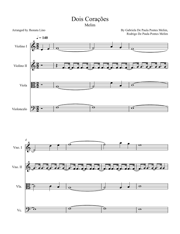 Dois Coracoes (arr. Jhonata Lino)