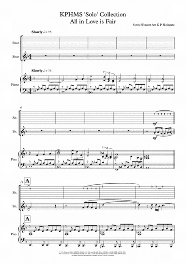 All In Love Is Fair (arr. Kevin P Holdgate)