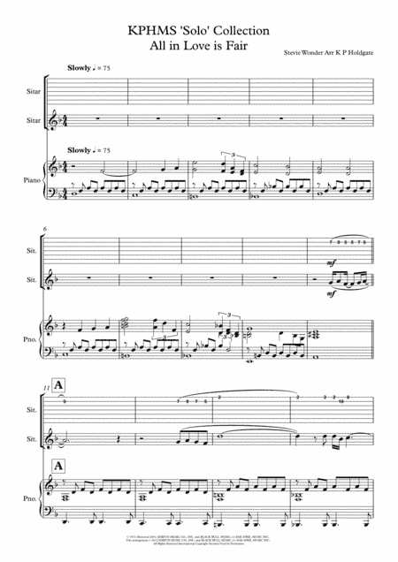 All In Love Is Fair (arr. Kevin P Holdgate)