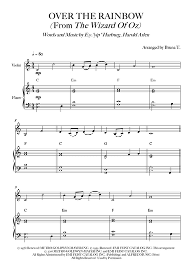 Over The Rainbow (arr. Bruna T.)