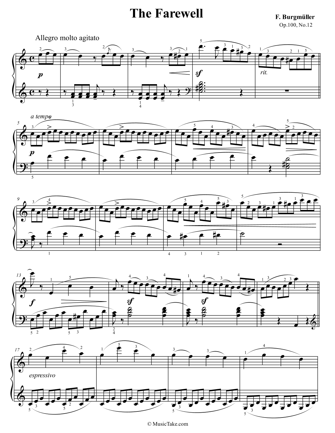 F. Burgmuller The Farewell Op.100 No.12 (arr. Ben Choupak)