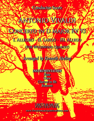 Vivaldi - Concerto in D Major RV 93 (for Woodwind Quartet and Optional Organ) (arr. Kenneth Abeling)