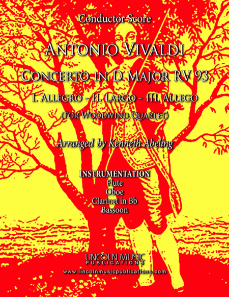 Vivaldi - Concerto in D Major RV 93 (for Woodwind Quartet and Optional Organ) (arr. Kenneth Abeling)