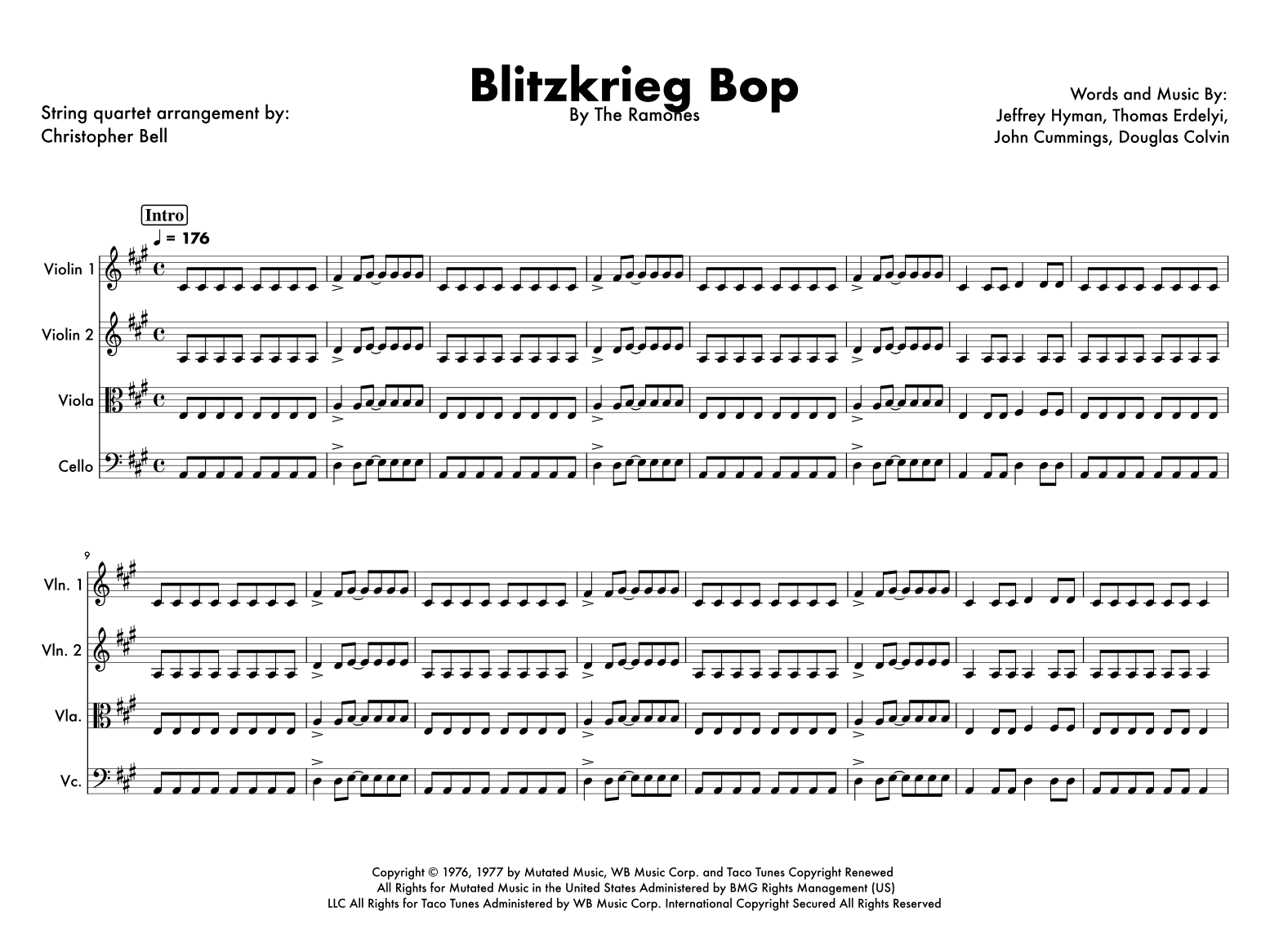 Blitzkrieg Bop (arr. Christopher Bell)