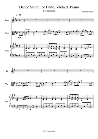 Dance Suite for Flute, Viola & Piano: I. Allemande