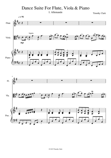Dance Suite for Flute, Viola & Piano: I. Allemande