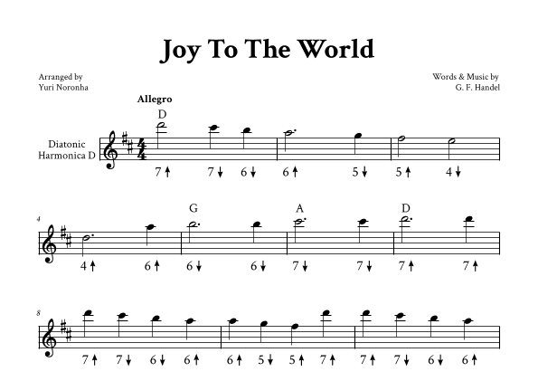 Joy To The World - Harmonica D (arr. Yuri Noronha)