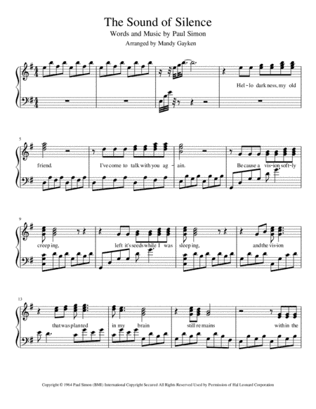 The Sound Of Silence (arr. Mandy Gayken)