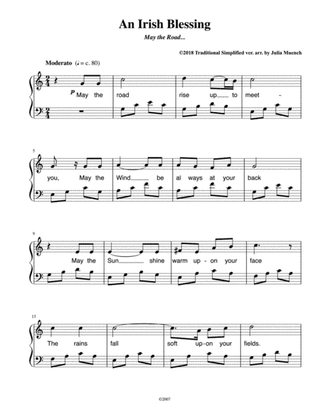 An Irish Blessing in C for Voice/ soprano