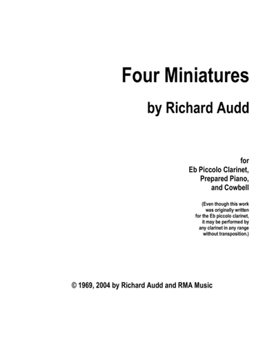 4 Miniatures for Clarinet, Cowbell, and Prepared Piano