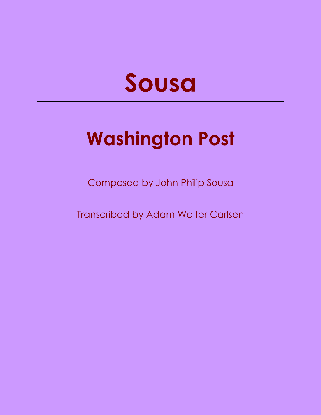 Washington Post (arr. Adam Walter Carlsen)