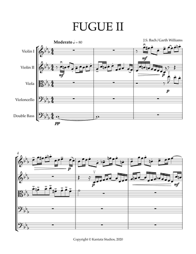 FUGUE II BY J.S. BACH (arr. Garth M. Williams (Socan))