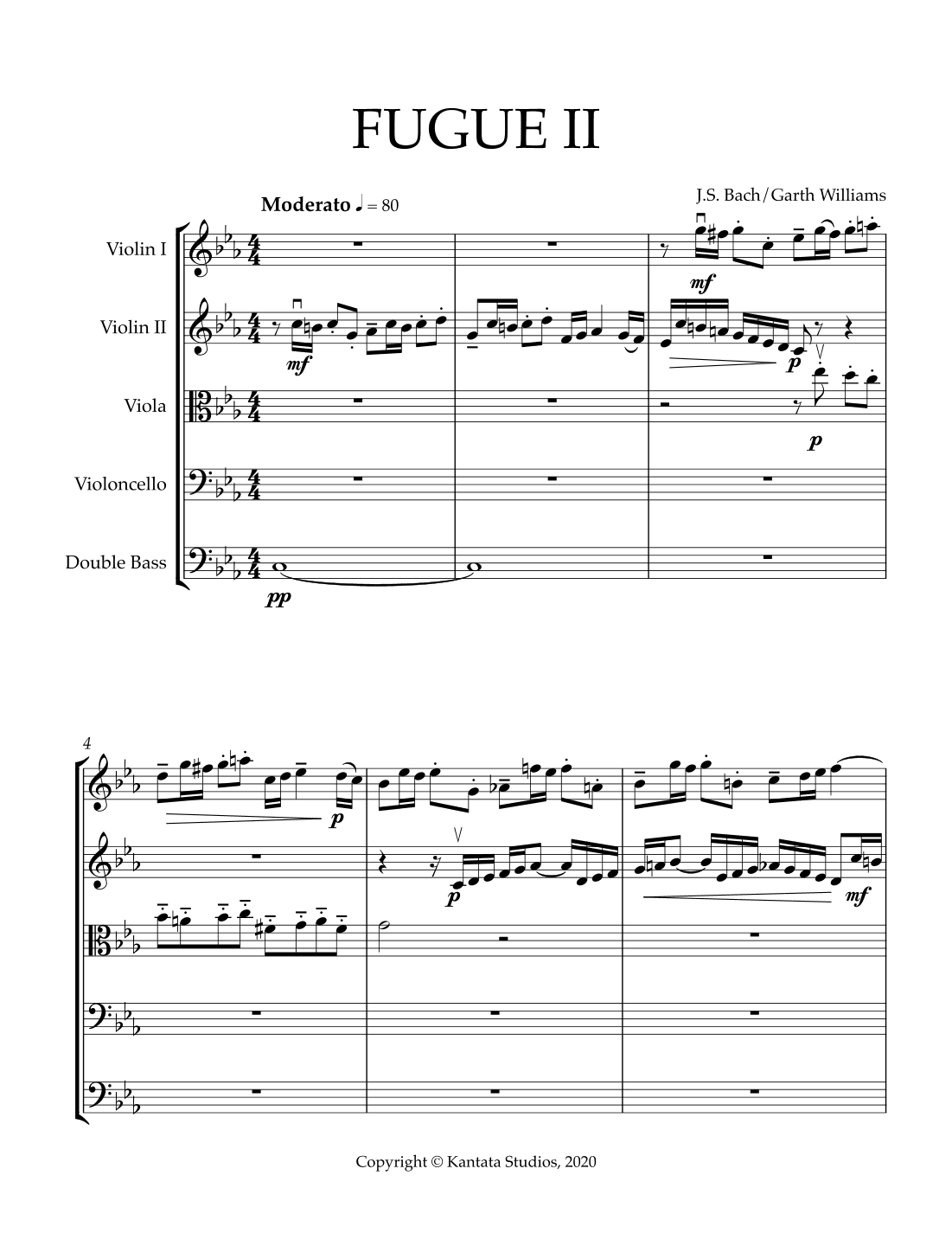 FUGUE II BY J.S. BACH (arr. Garth M. Williams (Socan))