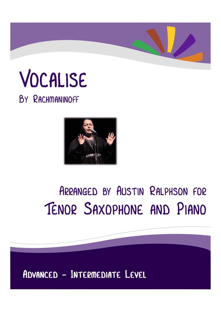 Vocalise (Rachmaninoff) - tenor sax and piano with FREE BACKING TRACK (arr. Austin Ralphson)