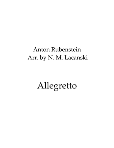 Allegretto (arr. Nick M Lacanski)