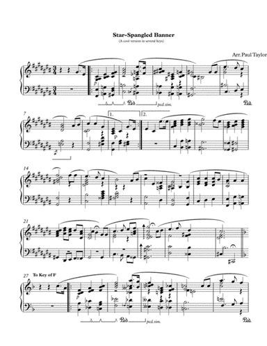 The Cool version of the Star-Spangled Banner (arr. Paul Taylor)