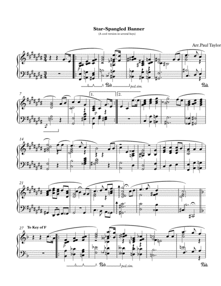 The Cool version of the Star-Spangled Banner (arr. Paul Taylor)