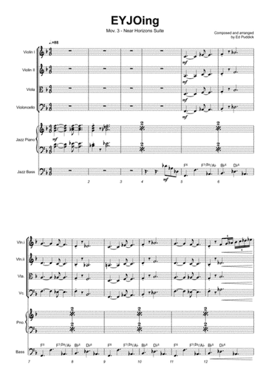 EYJOing (Near Horizons mov.iii) - for string quartet with jazz piano and bass