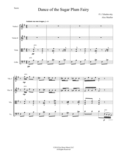 Dance of the Sugar Plum Fairy for String Quartet (arr. Alex Mueller)