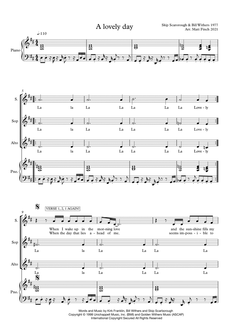 Gonna Be A Lovely Day (arr. Matt Finch)