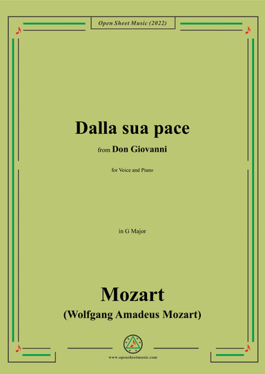 Mozart-Dalla sua pace,K.540a,in G Major,from Don Giovanni,in G Major,for Voice and Piano (arr. Open Cloud)
