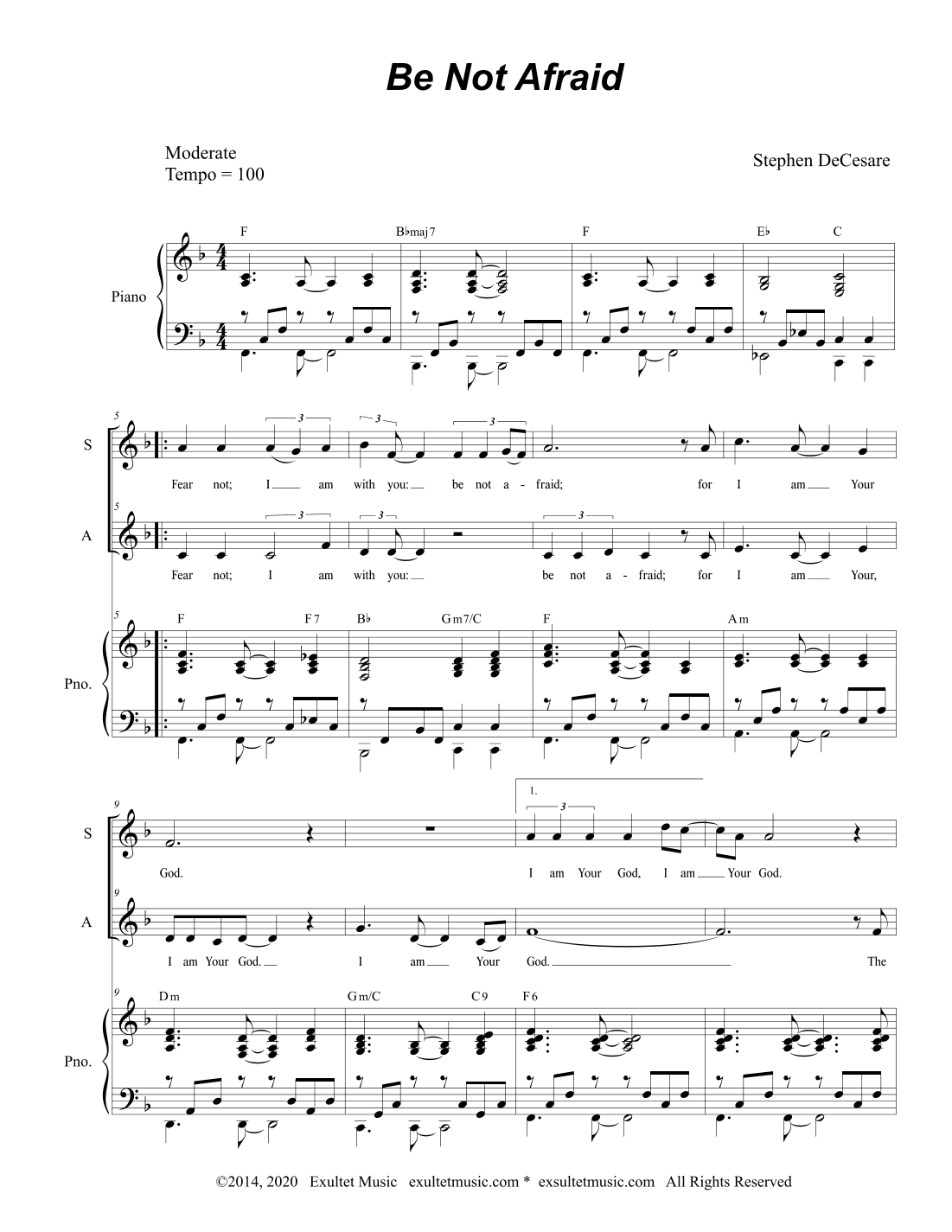 Be Not Afraid (Duet for Soprano and Alto Solo)